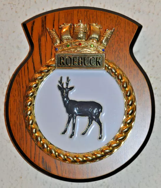 HMS Roebuck wall plaque Royal Navy RN crest