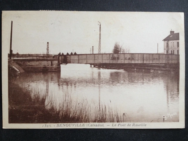 cpa RARE Normandy 14 - BENOUVILLE Calvados Le PONT de RAUVILLE stamp DESSERT