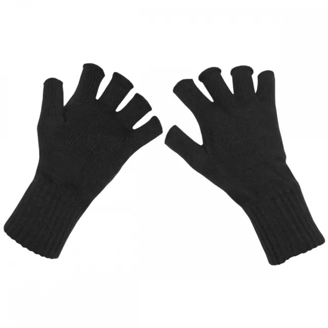 Strick Handschuhe schwarz ohne Finger Winterhandschuhe fingerlos Damen Herren