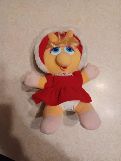 Vintage Miss Piggy Christmas Plush Doll 1987 Muppet Baby Henson Products EUC T1 2
