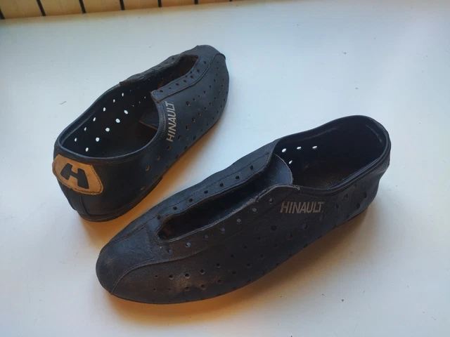 Chaussures Cyclisme Vintage Detto Pietro Noir Cuir Taille 40 - Route