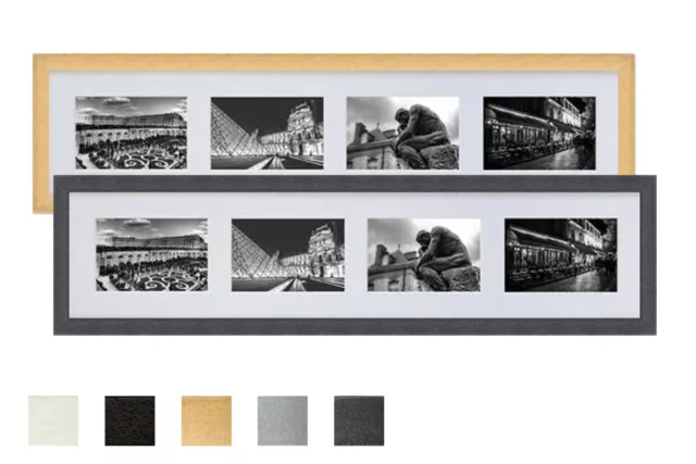 Collage Holz Bilderrahmen Galerie mit Passepartout für 4 Bilder  10x15 13x18