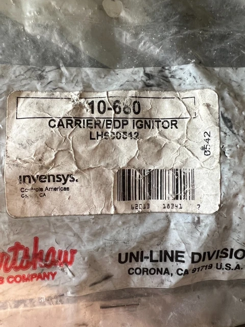 NEW - Robertshaw 10-680 IGNITOR Carrier/BDP Ignitor LH680512 - FREE SHIPPING