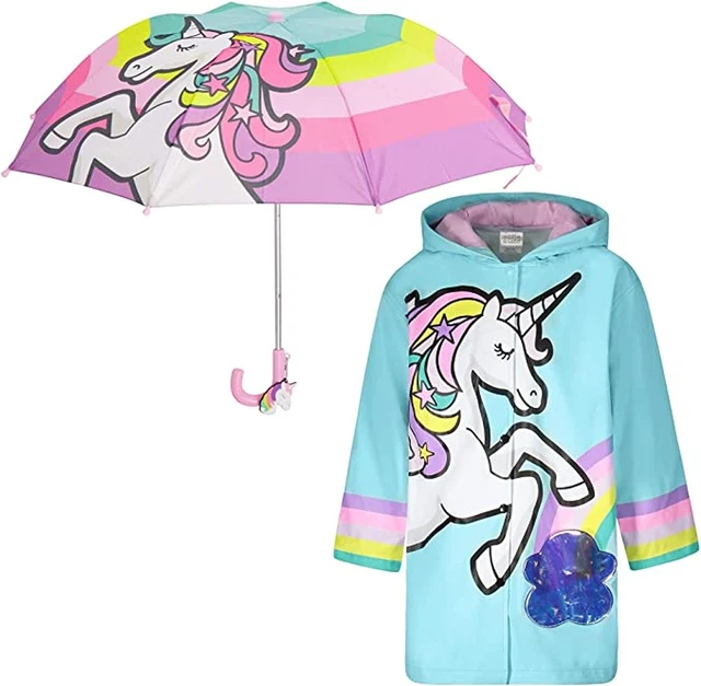 Kids Umbrella for Girls and Boys & Rain Coats Set -Toddler Umbrellas Kids Rainco
