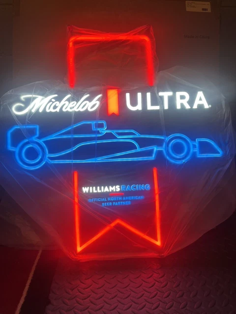 Michelob Ultra Beer Led Sign. Formula 1 Williams Racing Special Edition. Huge!
