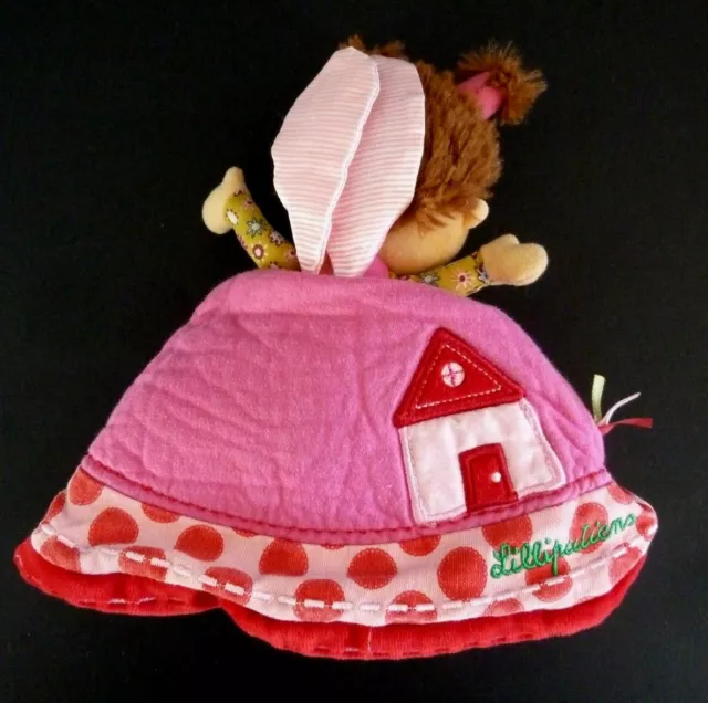 P9. Doudou Reversible Lilliputiens Liz La Coccinelle Rouge Poupee Rose Voiture 3