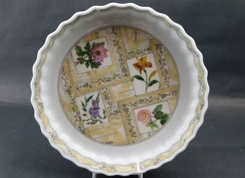 RARE Vintage Royal Worcester - Country Garden - 22cm ~ 8.5" Flan Dish Never Used