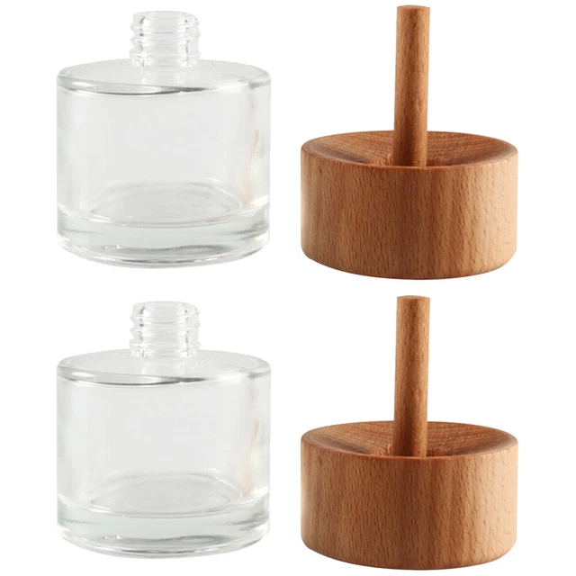 2 un. botellas difusoras vacías de caña difusoras botellas de aceite esencial jarrón de 50 ml