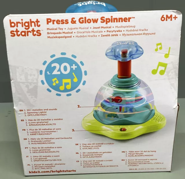 Bright Starts Press & Glow Spinner poisson tourbillonnant lumières scintillantes sons musicaux 3