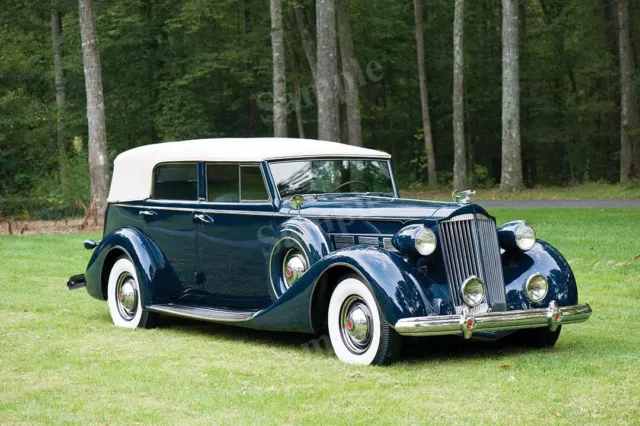 Retro Packard 1937 Super Eight Convertible High Res Wall Deco Print Photo Poster