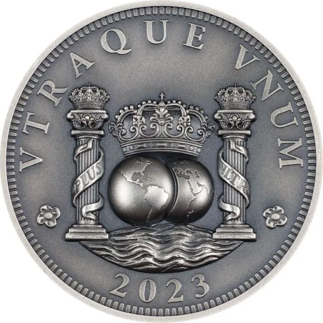 2023 Mexican Columnario 2oz 999 Silver UHR Antique Finish Mintage 499 CIT Mint