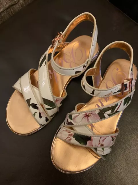 Ted Baker girls floral sandals junior size 2