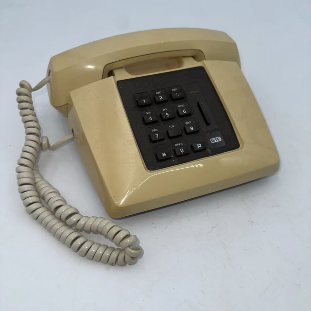 VTG. GTE CORDED Desk Push Button Phone Model 28524 Untested Clean ...