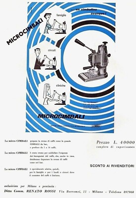 Publicité 1954 Microcimbali Espresso Machine à café Officine Cimbali Giuseppe
