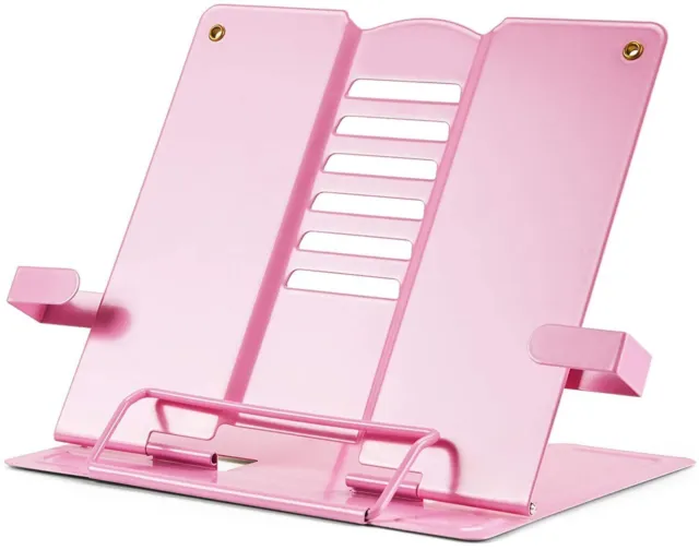 Metal Book Stand Holder For Reading Color Pink
