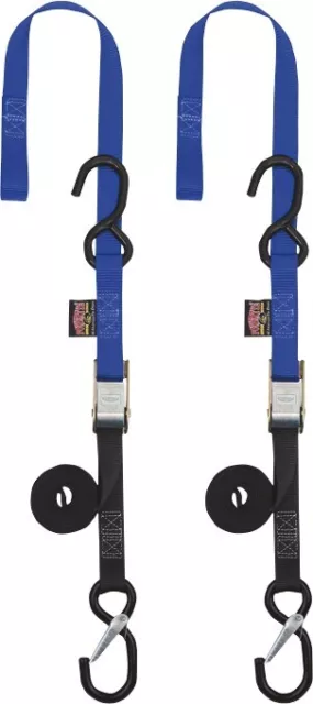 1"x6' Soft-Tye Tie Down w/Secure Hook - Pair, Blue Powertye 23623-SR