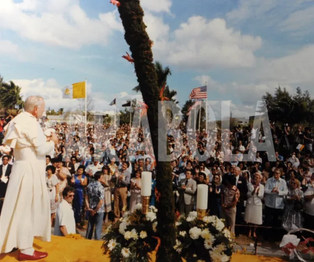 Foto vintage Papa Giovanni Paolo II, in visita, 20x25 cm