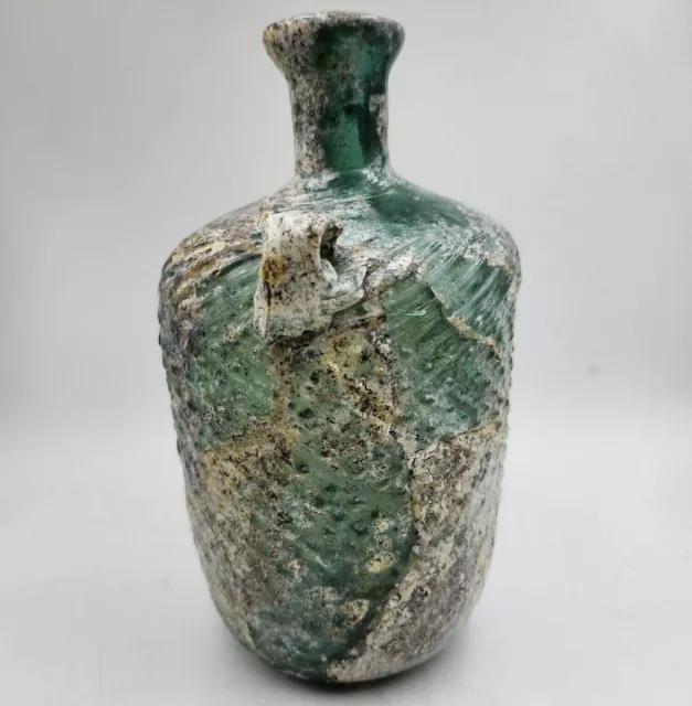 A Large Roman Glass Flask With Handles. Restored Piece. 3