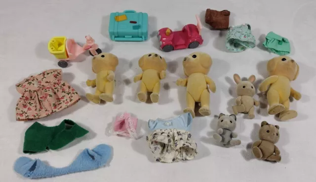 Sylvanian Families Calico Critters Lot Figures Clothes