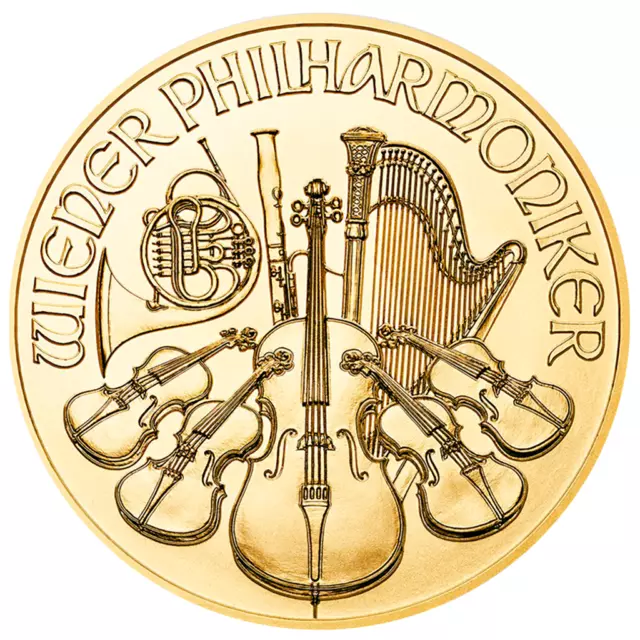 Wiener Philharmoniker 2024 Goldmünze 1/25 Oz 999,9 Gold  Österreich 4 EURO  ST