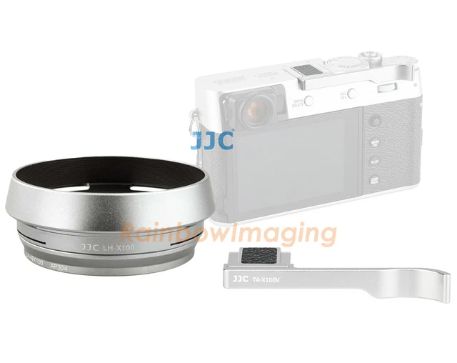 JJC Silver Thumbs Up Grip Metal Lens Hood Shade for Fujifilm Fuji X100V X100F