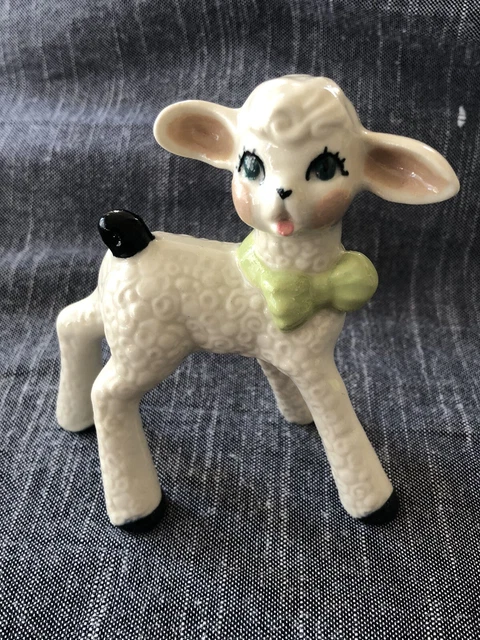 Lamb Sheep Ceramic Figurine 4”
