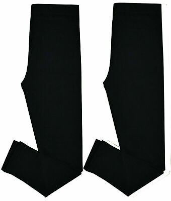 Pack of 2 Cotton Rich Girls Black Leggings Ideal for School Casual Party Regular