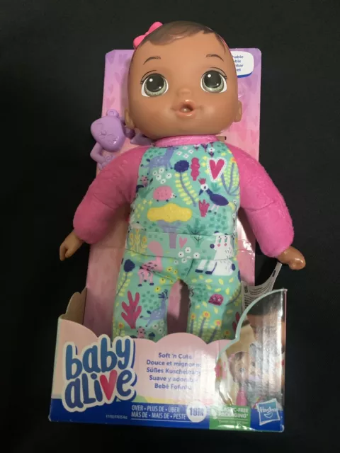 Baby alive soft 'n cute doll ,Brown hair, 11 inch, washable soft doll, kids