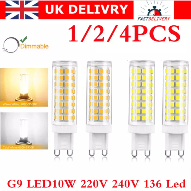 UK G9 LED Capsule Bulb 10W Replace Halogen Light Bulb Lamps AC220-240V