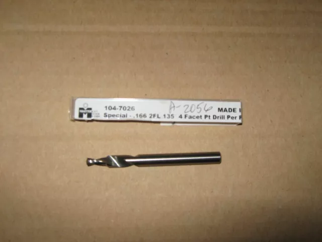 StepDrill.166 dia x.360 lg w/.218 dia x2.48 Carbide118deg Spl Pt Drill Lot of 2