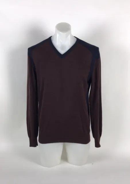 Belstaff mens cashmere blend v-neck sweater size XL