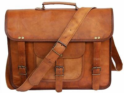15" Tote New Bag Leather Vintage Shoulder Purse Brown Handbag Crossbody Satchel