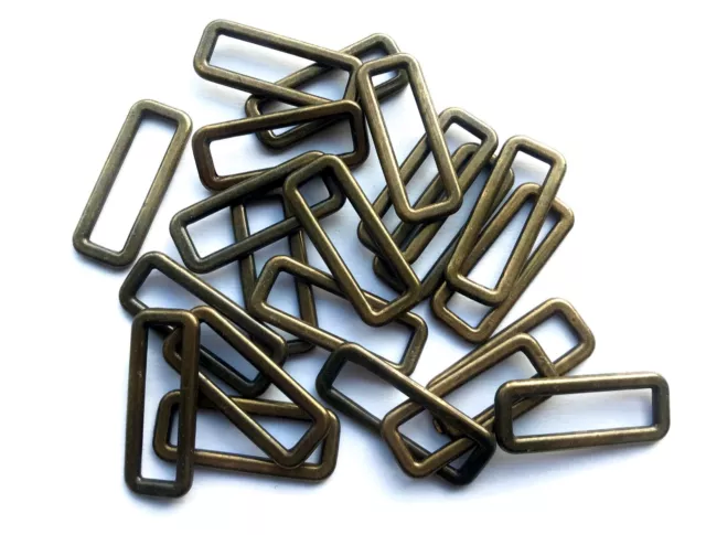 Anillos rectangulares de 30 mm bucles metal envejecido sujetadores de latón anillo en D rectangular D36
