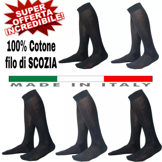 6 paia calze filo di scozia uomo calzini lunghe o corte di cotone vari colori