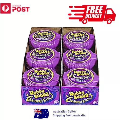 Hubba Bubba Tape Grape Gum 56.7g X 12 Units Bundle Pack Imported Original Chew