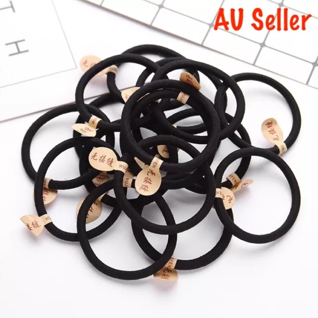 10PCS Thick Black Elastic hair ties bands ponytail women adults girls school