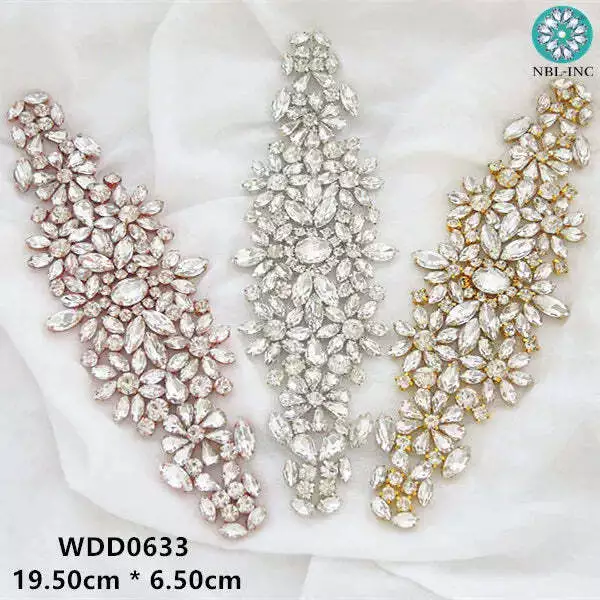 (1PC) Rhinestones bridal belt diamond gold wedding dress belt crystal