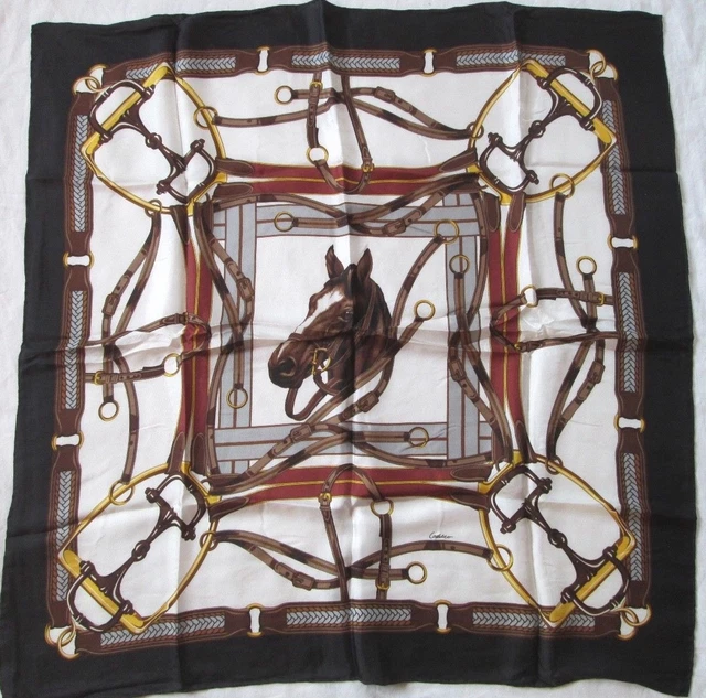 Joli foulard tour de cou CODELLO en soie vintage scarf - 55 cm x 55 cm