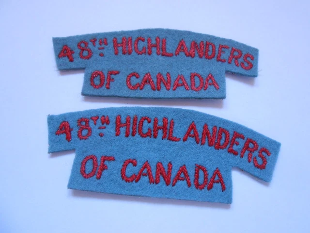 48th Highlanders of Canada cloth shoulder titles   FRANCE 1940