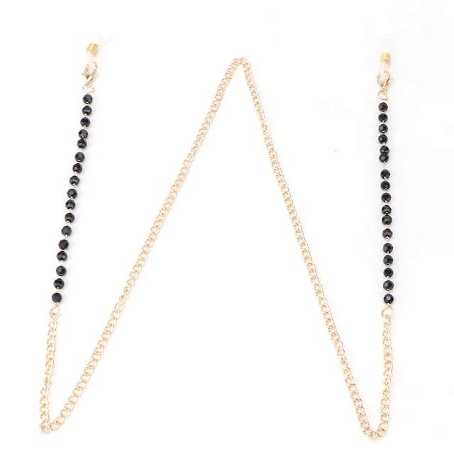 Metal Eyeglasses Chain Fashionable Beaded Face Cover Lanyard Holder Necklace Dso