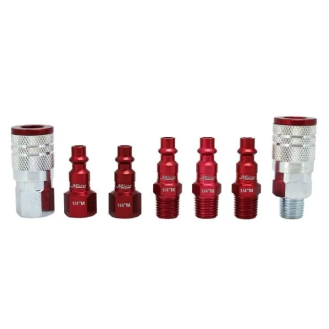 Milton® COLORFIT® M-STYLE® 1/4" NPT Coupler & Plug Kit, Red (7-Piece)