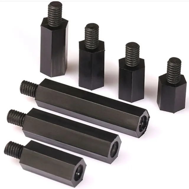 M3 Male-Female Black Plastic Nylon Hex Column Standoff Support Spacer Pillar