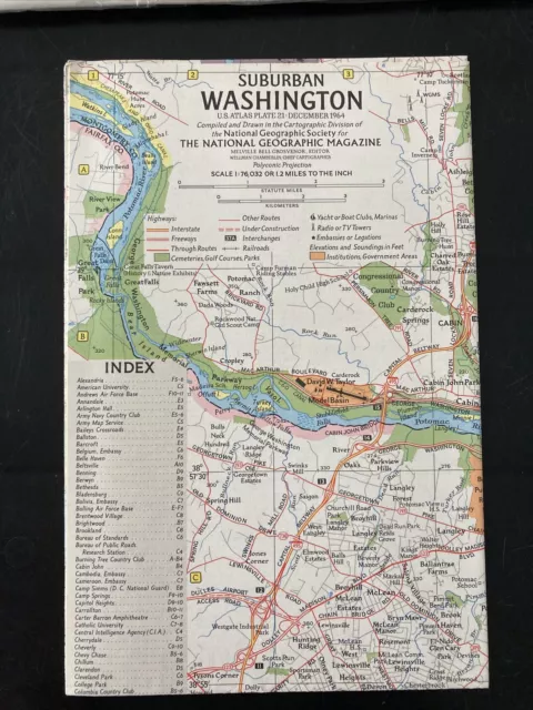 Suburban Washington 1964 Map National Geographic