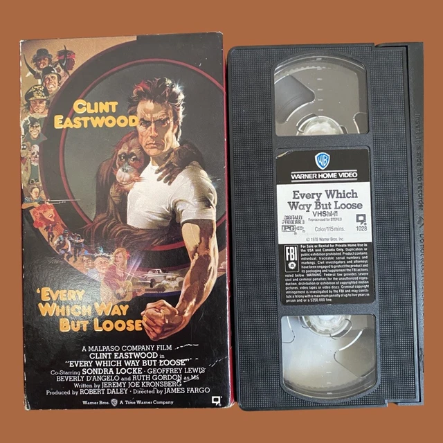 EVERY WHICH WAY But Loose VHS movie. 1978 Clint Eastwood. Free Shipping