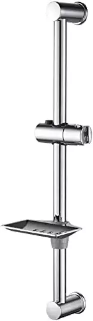 Ibergrif M20802 Shower Riser Rail, Wall Mounted Shower Slide Bar with Soap Dish