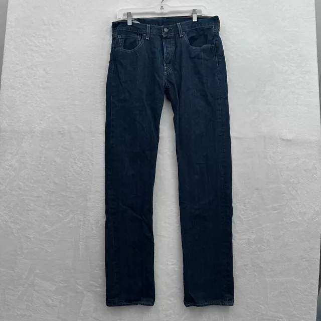 Levis 501 Jeans Mens 31x34 (32x31) Blue Button Fly Straight Leg Basic Classic