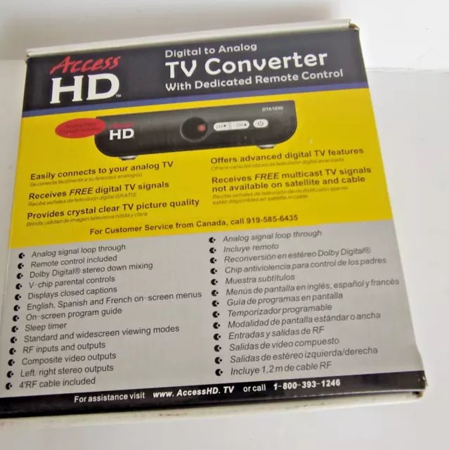 Digital to Analog TV Converter with remote Access HD DTA1030D