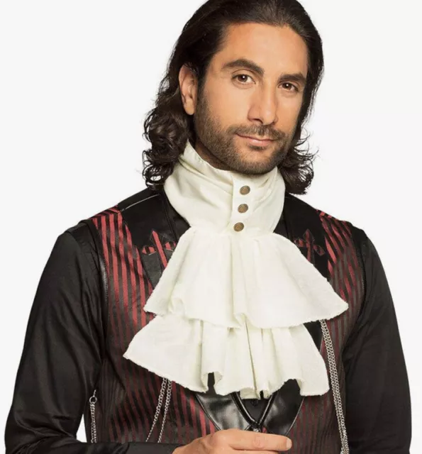 Costume Abito Vintage Vittoriano Edoardiano Staccabile Collare Jabot Cosplay