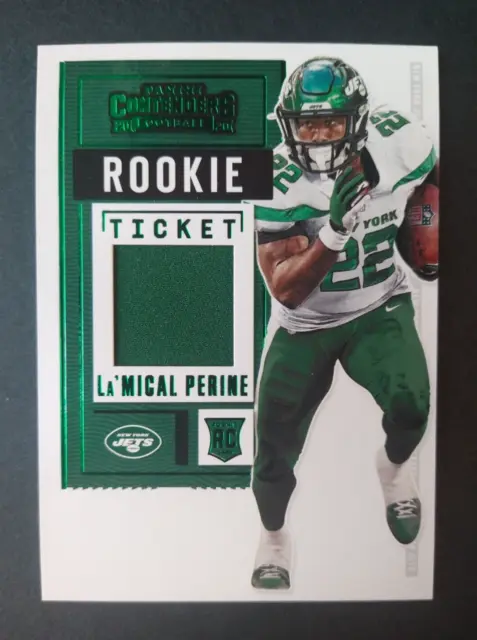 2020 Panini Contenders La'Mical Perine RC Green Rookie Ticket Jersey RTS-LMP