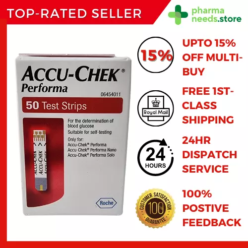 Accu-Chek Performa Blood Glucose Test Strips (50) - EXP: 06/2025 [15% OFF]